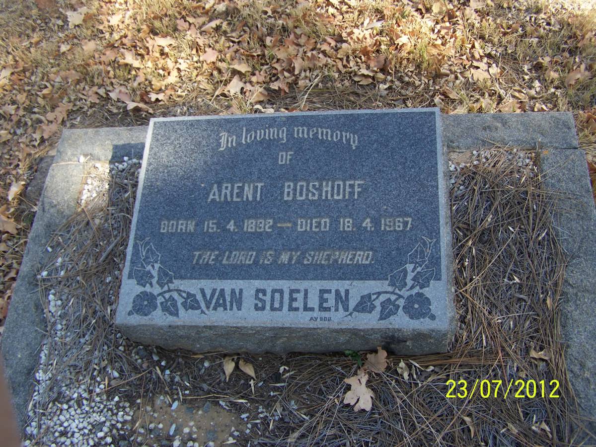 SOELEN Arent Boshoff, van 1892-1967