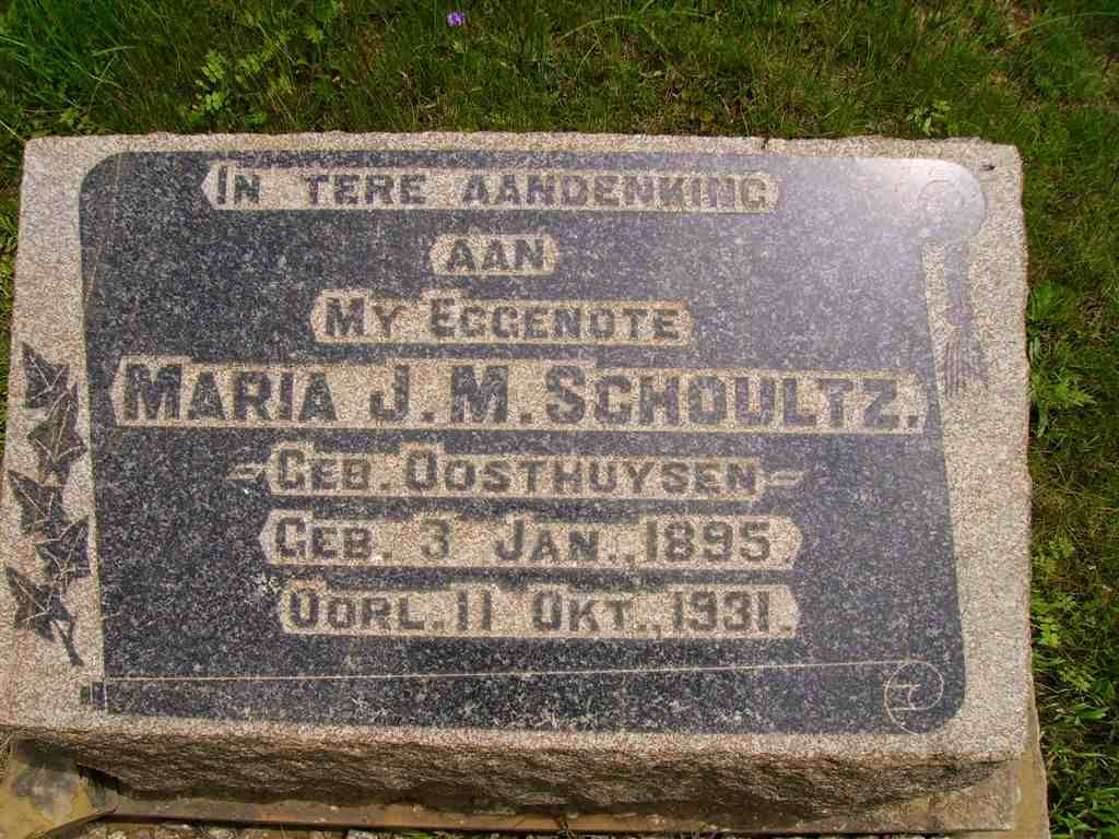 SCHOULTZ Maria J.M. nee OOSTHUYSEN 1895-1931