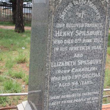 SPILSBURY Henry -1912 &amp; Elizabeth CHANDLER -1913