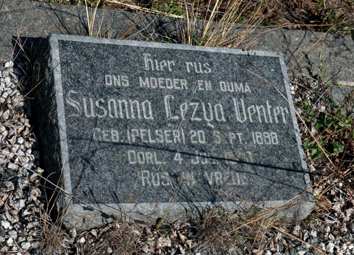VENTER Susanna Lezya nee PELSER 1898-19??