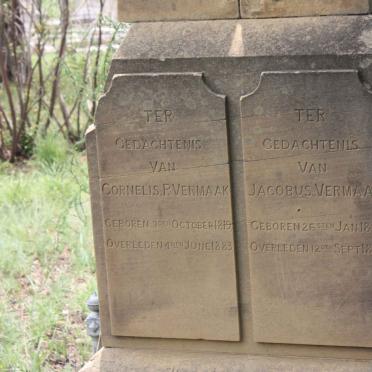 VERMAAK Cornelis P. 1819-1883 :: VERMAAK Jacobus 1853-1882