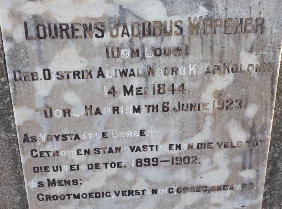 WEPENER Lourens Jacobus 1844-1923 &amp; Martha Louisa DU PLESSIS 1853-1930