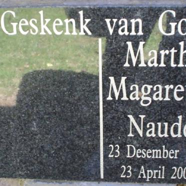 NAUDE Martha Magaretha 1958-2009