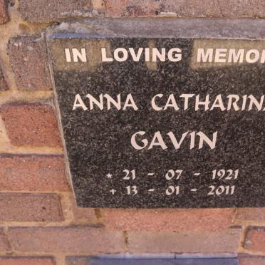 GAVIN Anna Catharina 1921-2011