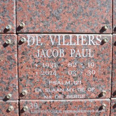 VILLIERS Jacob PAUL, de 1931-2014
