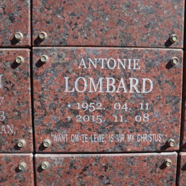 LOMBARD Antonie 1952-2015