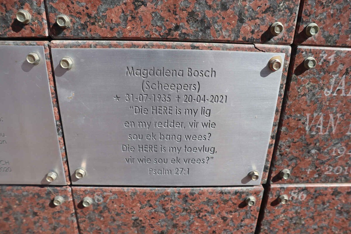 BOSCH Magdalena nee SCHEEPERS 1935-2021