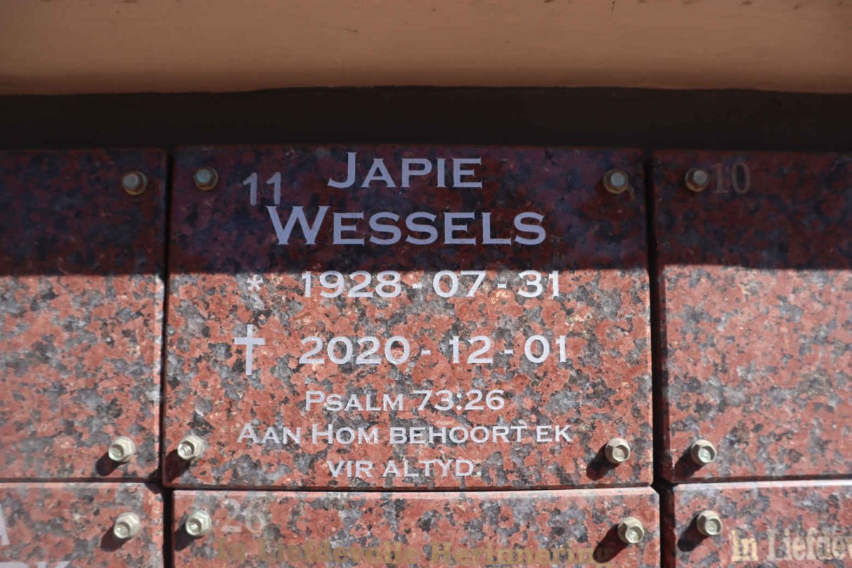 WESSELS Japie 1928-2020
