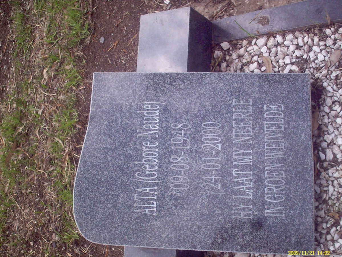 ? Alta nee NAUDE 1948-2000