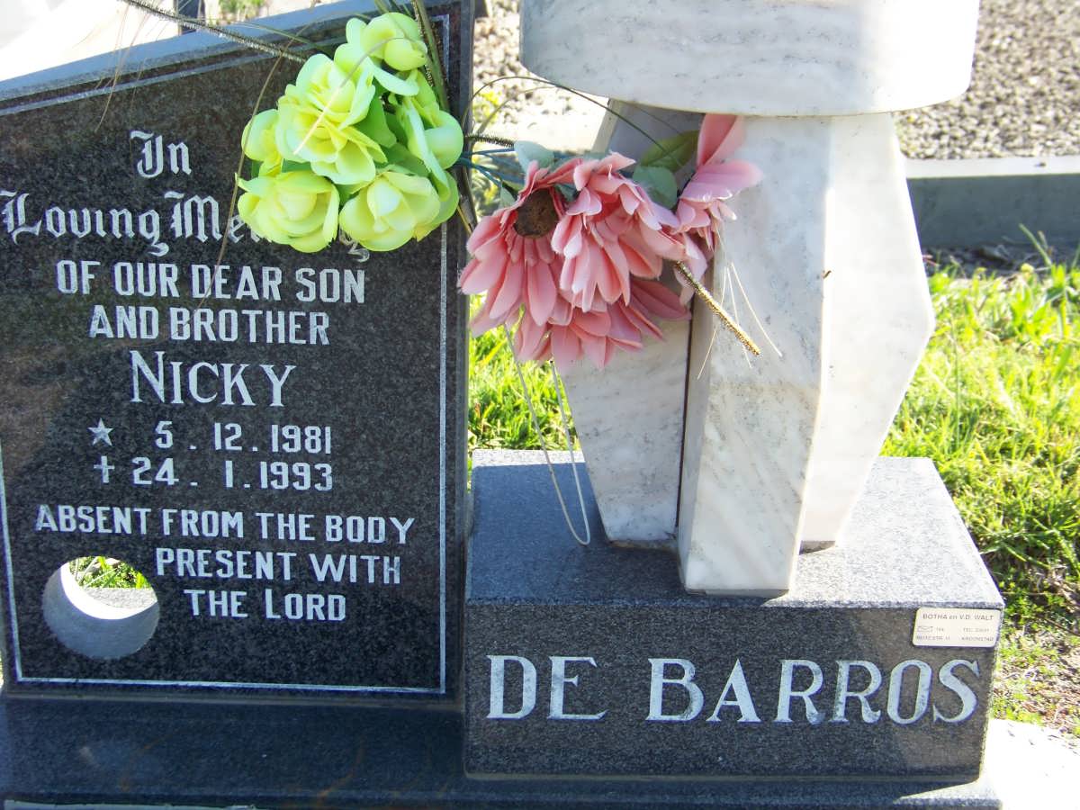BARROS Nicky, de 1981-1993
