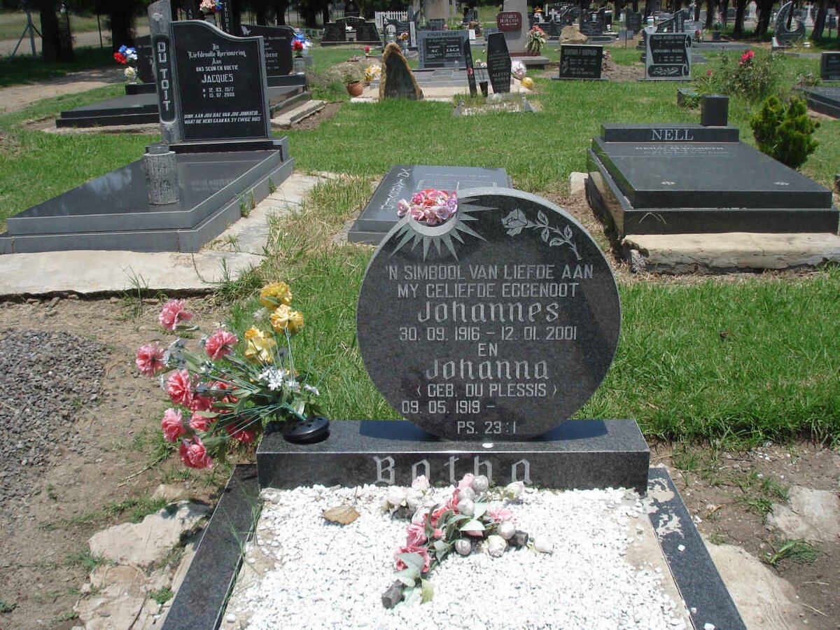 BOTHA Johannes 1916-2001 &amp; Johanna DU PLESSIS 1919-