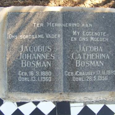 BOSMAN Jacobus Johannes 1880-1960 &amp; Jacoba Catherina CRAUSE 1885-1956