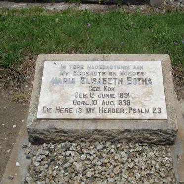 BOTHA Maria Elisabeth nee KOK 1891-1939