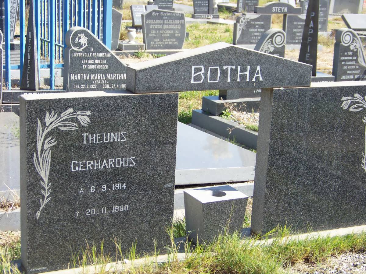 BOTHA Theunis Gerhardus 1914-1980
