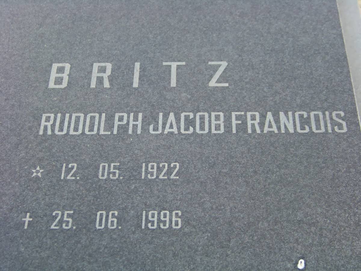 BRITZ Rudolph Jacob Francois 1922-1996
