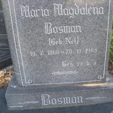 BOSMAN Maria Magdelena nee NEL 1880-1965