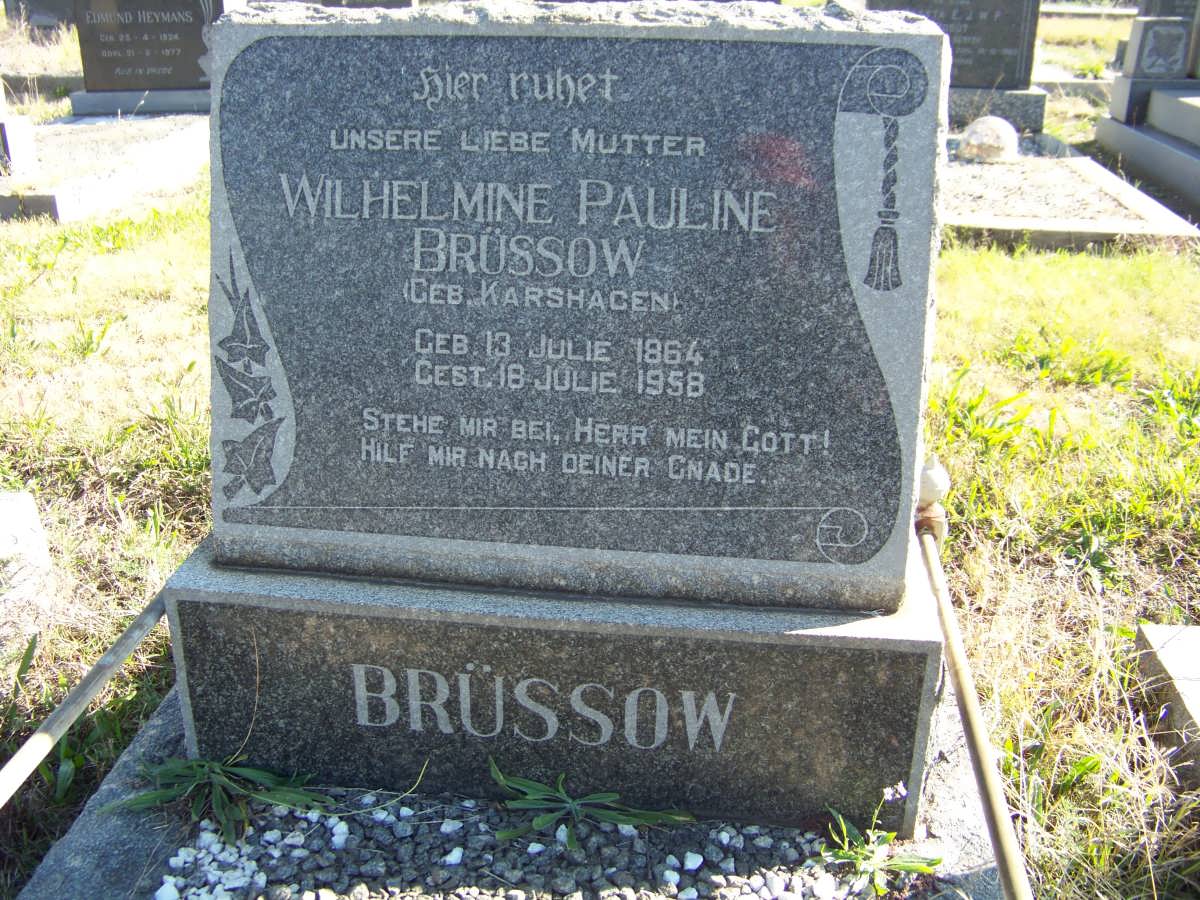 BRUSSOW Wilhelmine Pauline nee KARSHAGEN 1864-1958