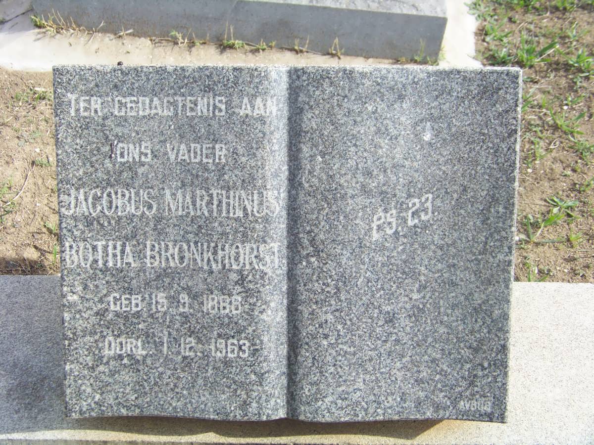 BRONKHORST Jacobus Marthinus Botha 1886-1963
