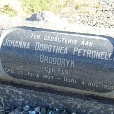 BROODRYK Johanna Dorothea Petronella nee ELS 1887-1957