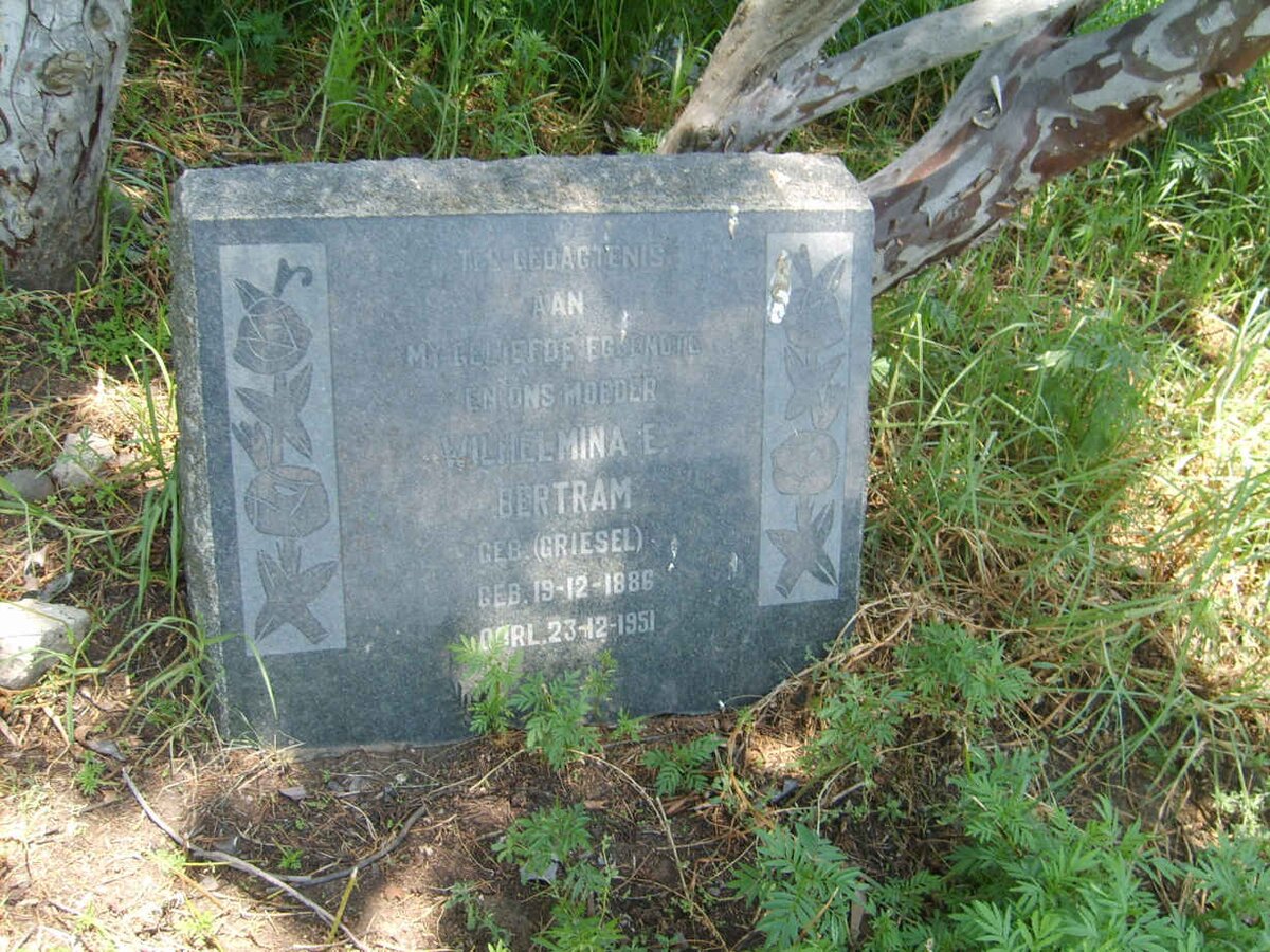 BERTRAM Wilhelmina E. nee GRIESEL 1886-1951