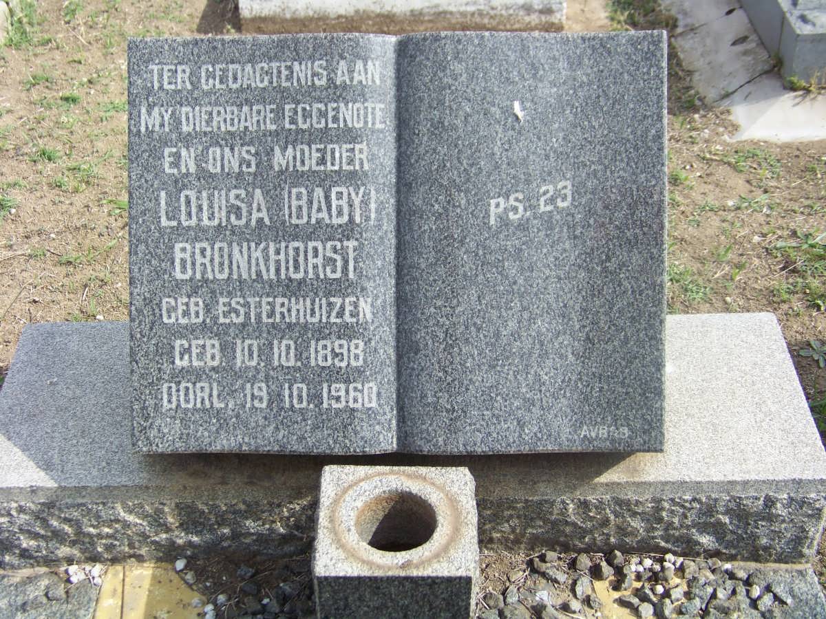 BRONKHORST Louisa nee ESTERHUIZEN 1898-1960.