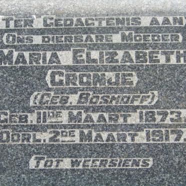 CRONJE Maria Elizabeth nee BOSHOFF 1873-1917