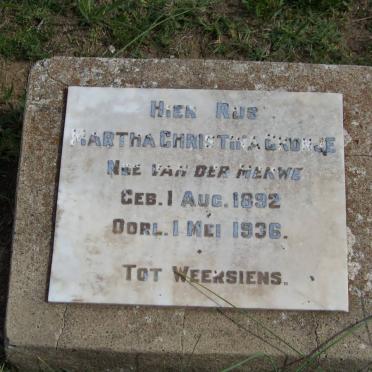 CRONJE Martha Christina nee VAN DER MERWE 1892-1936