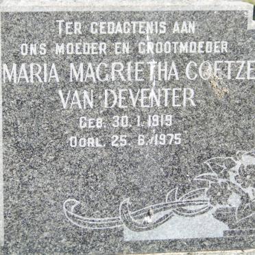 DEVENTER Maria Magrietha Coetzer, van 1919-1975