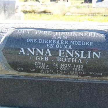 ENSLIN Anna nee BOTHA 1910-1996