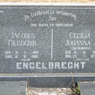 ENGELBRECHT Jacobus Frederik 1913-1986 &amp; Cecilia Johanna J. HENDRIKS 1914-1975