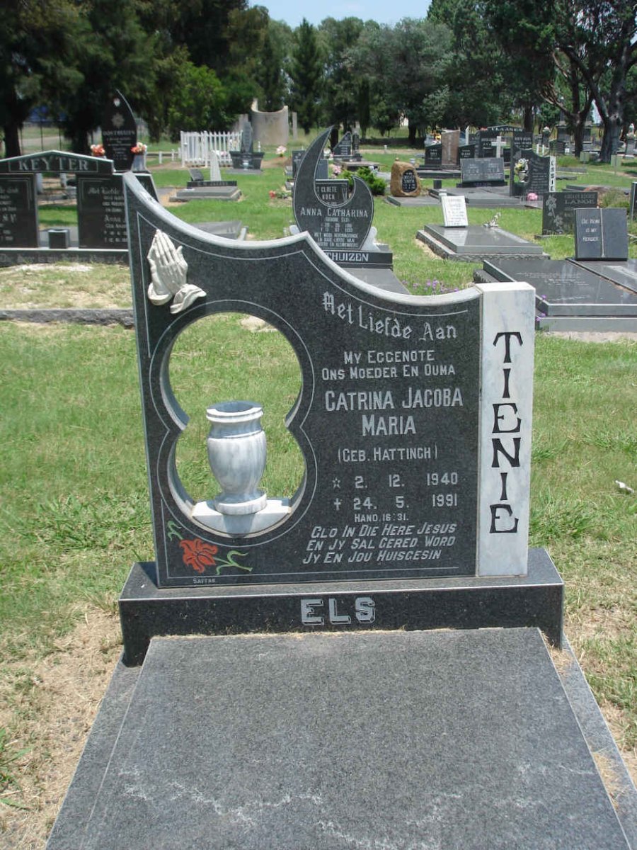 ELS Catrina Jacoba Maria nee HATTINGH 1940-1991