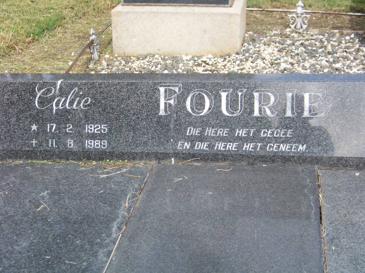 FOURIE Calie 1925-1989 &amp; Ans 1925- _1