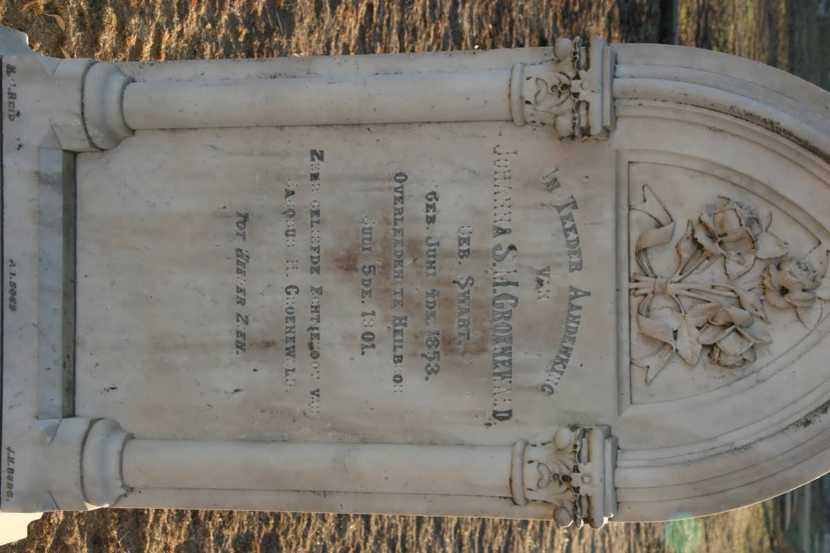 GROENEWALD Johanna S.M. nee SWART 1853-1901