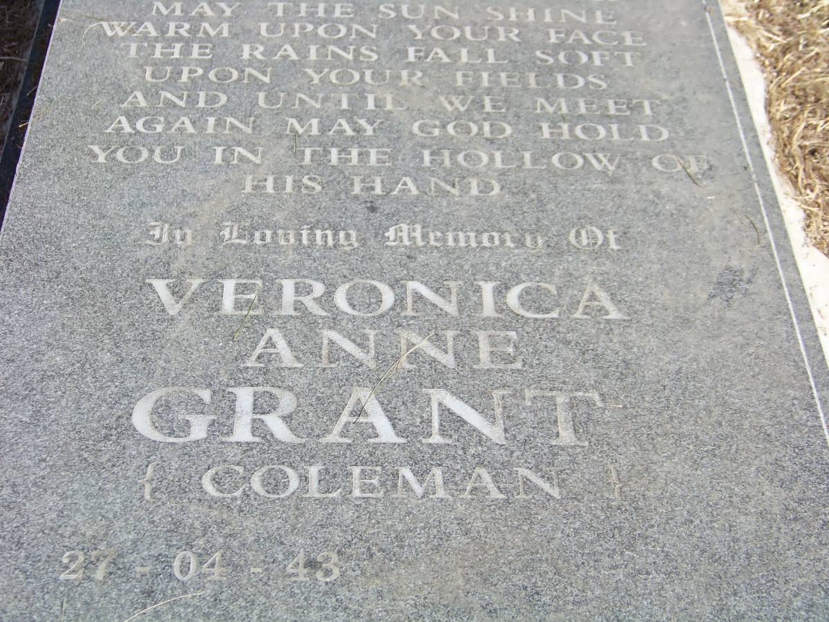 GRANT Veronica Anne nee COLEMAN 1943- 