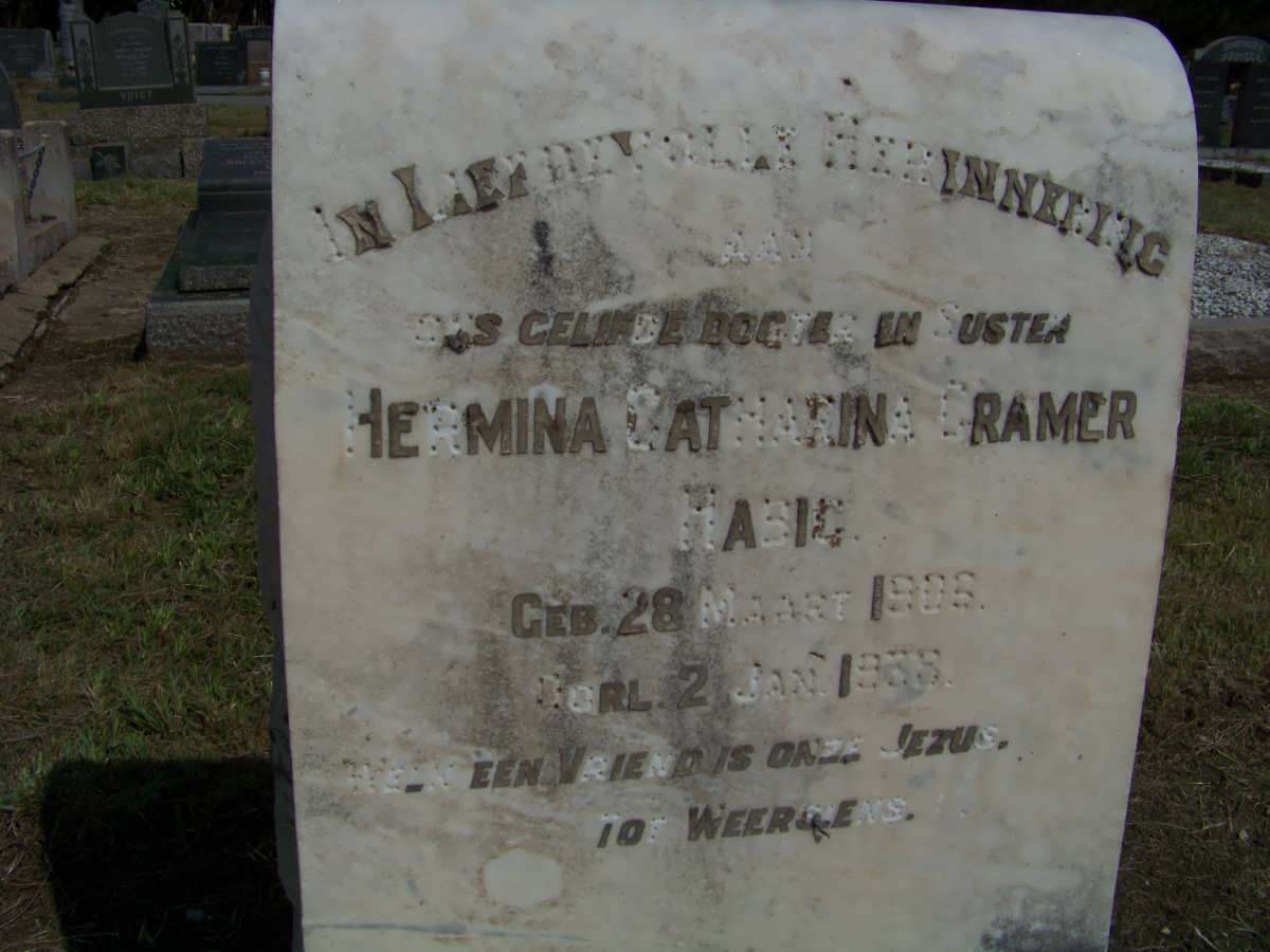 HABIG Hermina Catharina Cramer 1906-1938