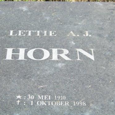 HORN Lettie A.J. 1910-1998