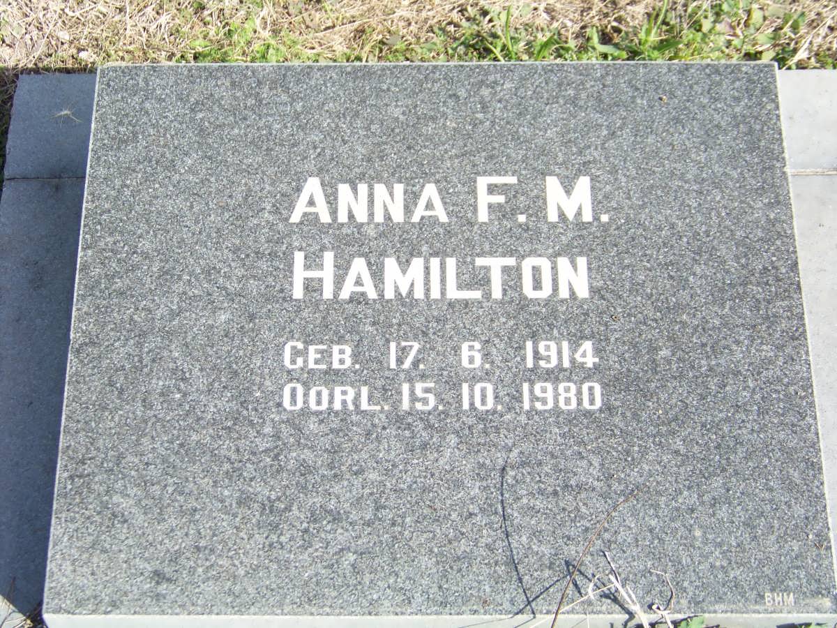 HAMILTON Anna F.M. 1914-1980