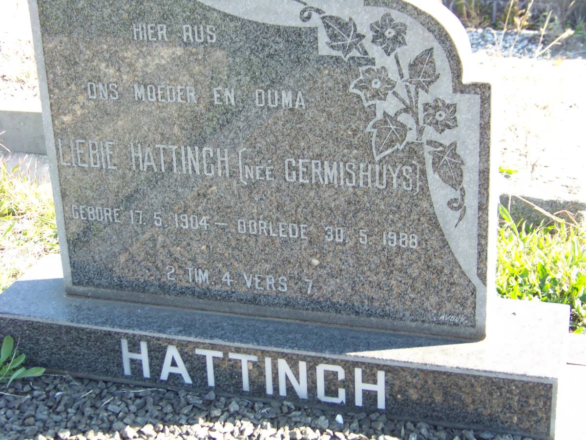 HATTINGH Liebie nee GERMISHUYS 1904-1988