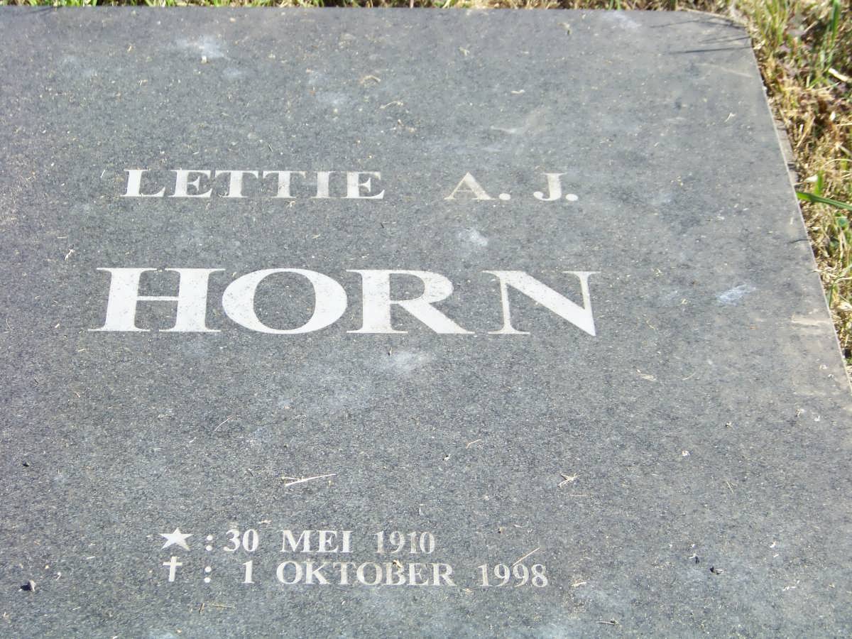 HORN Lettie A.J. 1910-1998