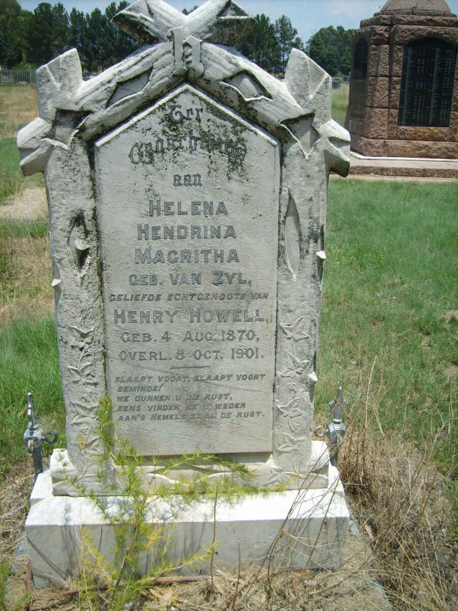HOWELL Helena Hendrina Magritha nee VAN ZYL 1870-1901