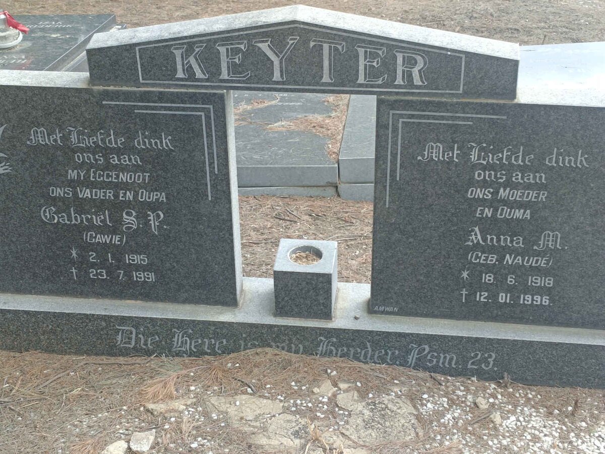 KEYTER Gabriel S.P. 1915-1991 & Anna M. NAUDE 1918-1996
