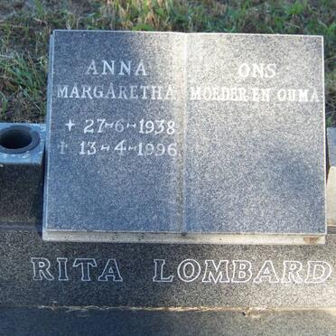 LOMBARD Anna Margaretha 1938-1996