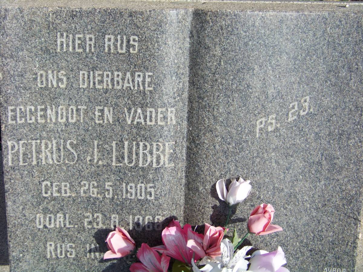 LUBBE Petrus J. 1905-1966