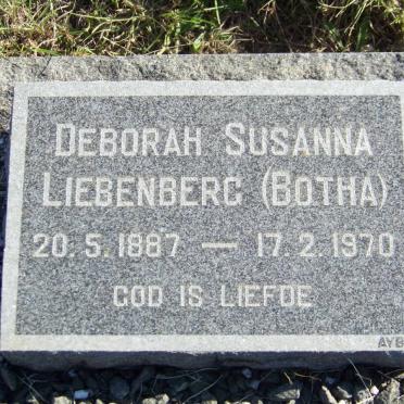 LIEBENBERG Deborah Susanna nee BOTHA 1887-1970