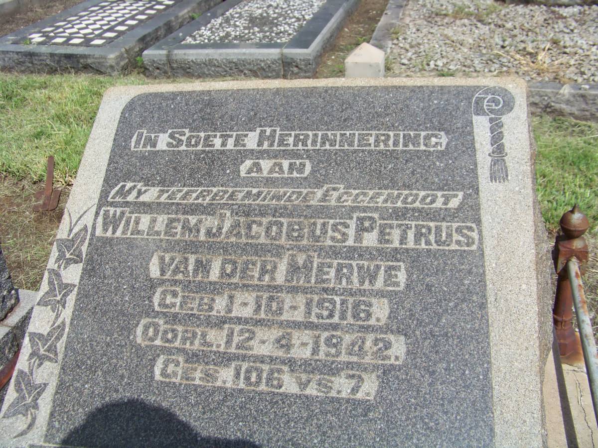 MERWE Willem Jacobus Petrus, van der 1916-1942