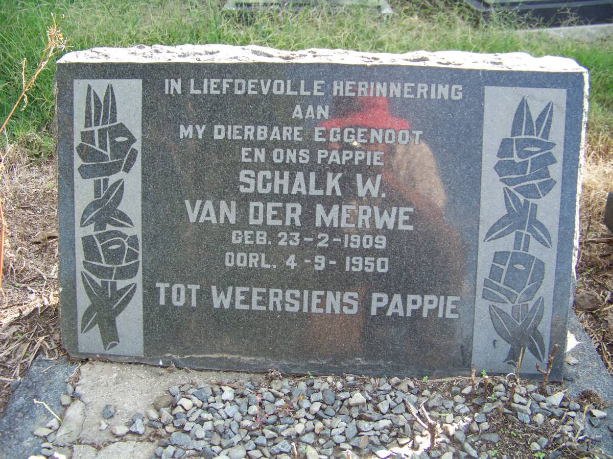 MERWE Schalk W., van der 1909-1950