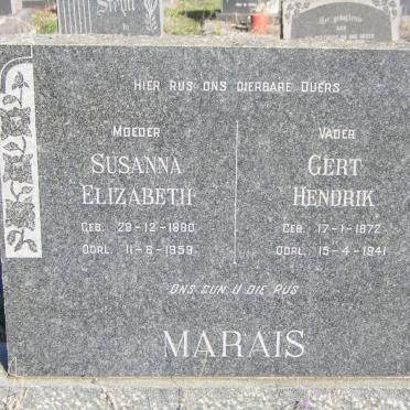 MARAIS Gert Hendrik 1872-1941 &amp; Susanna Elizabeth 1880-1959