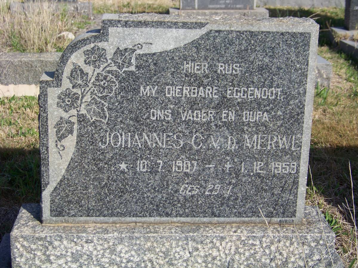 MERWE Johannes C., v.d. 1907-1959