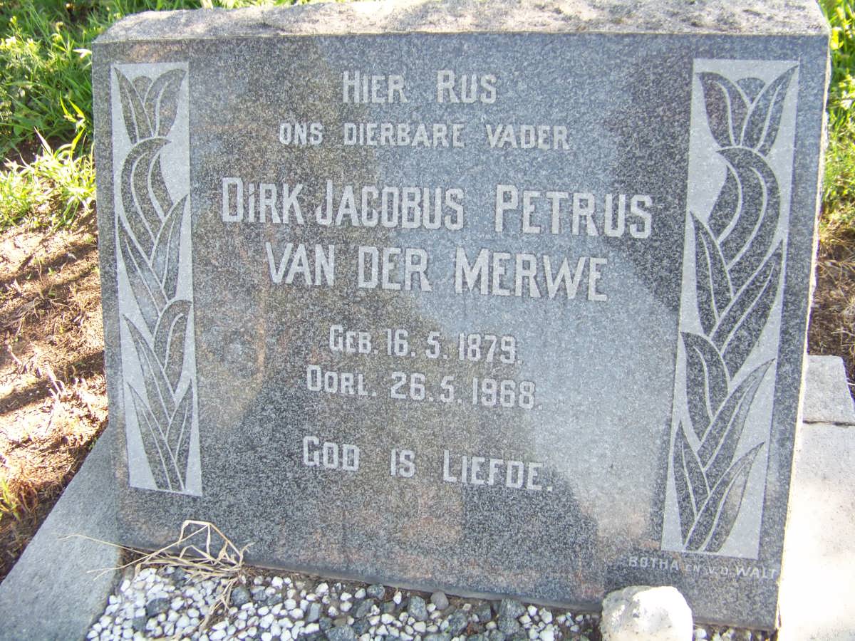 MERWE Dirk Jacobus Petrus, van der 1879-1968.