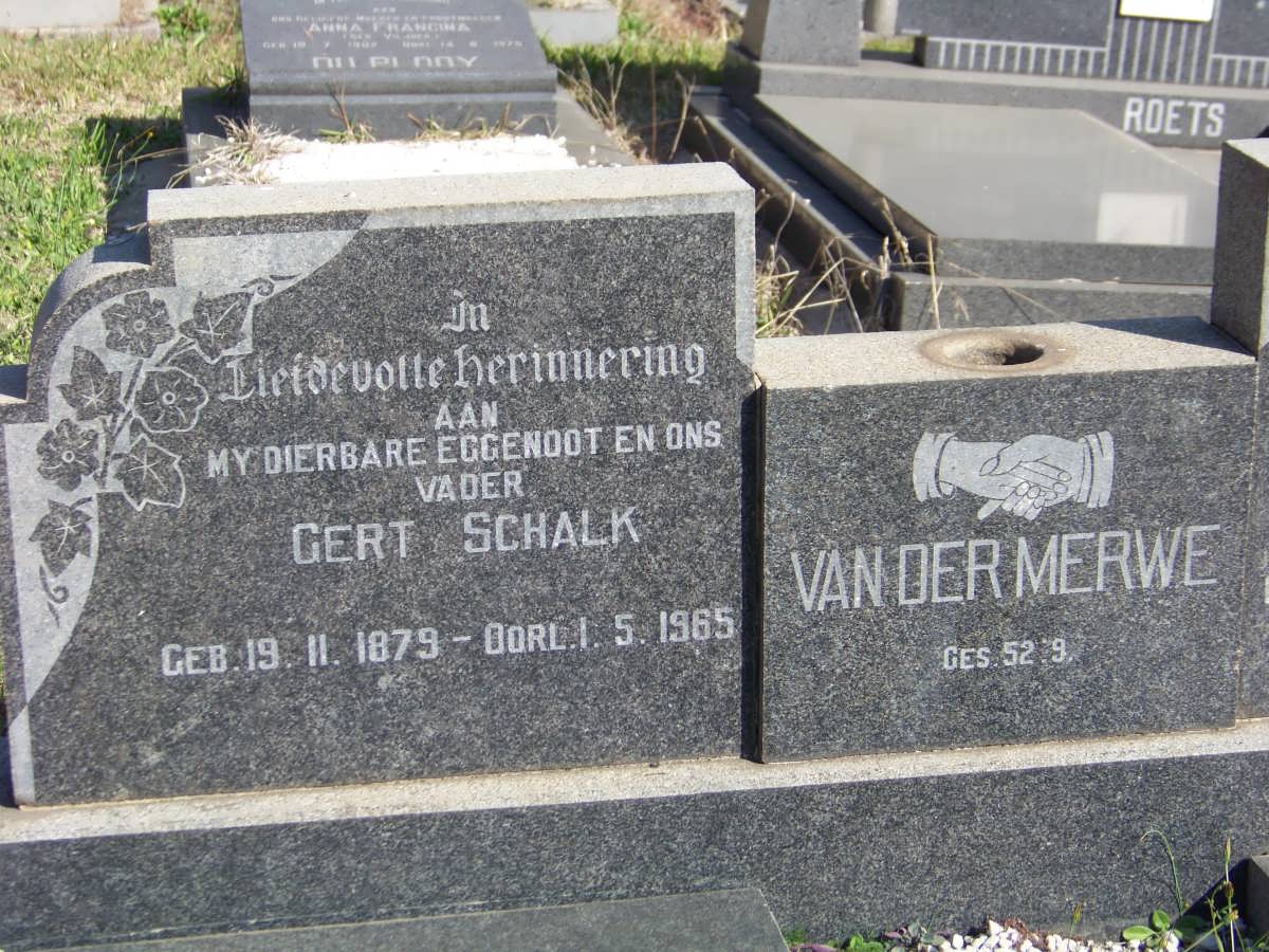 MERWE Gert Schalk, van der 1879-1965